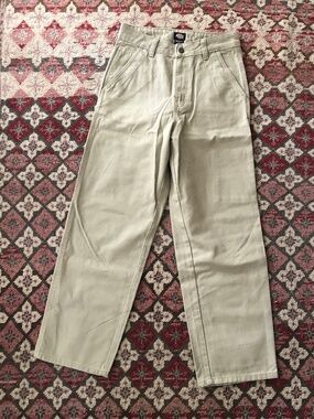 Dickies Women’s Wide Leg Carpenter Duck Cloth Canvas Pants Khaki sz 6